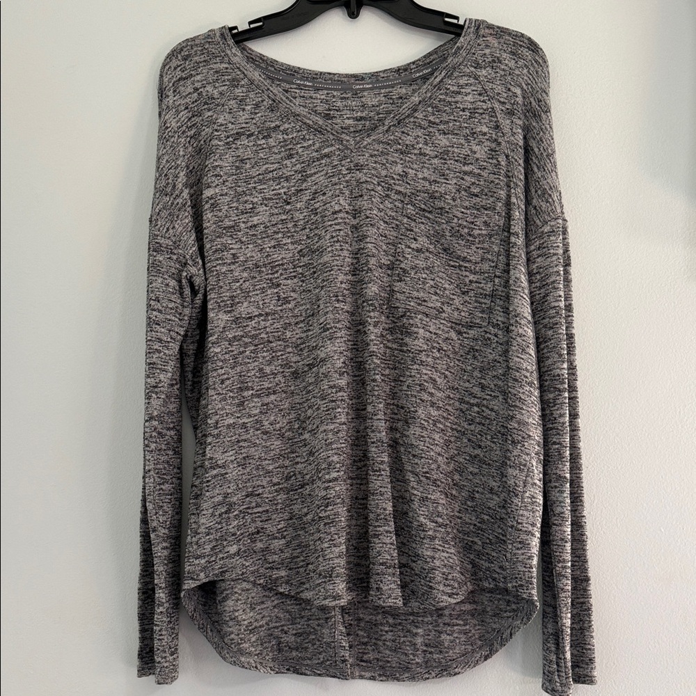 Calvin Klein Performance Heathered Gray Long Sleeve Top
